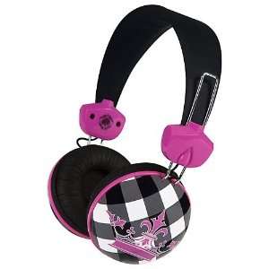   Mb hl2cb Large Headphones [black Check Hot Pink Crown] Electronics