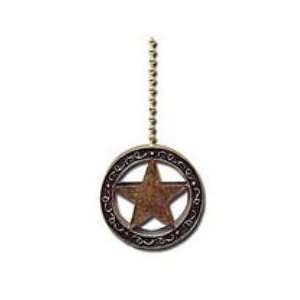  Bronze WESTERN STAR ceiling FAN PULL sheriff chain