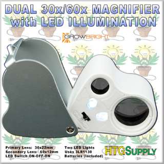   dual 30x 60x magnifier with led illumination perfect for close