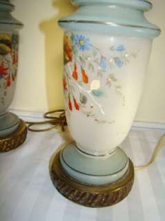Pair of Handpainted Bristol Table Lamps  