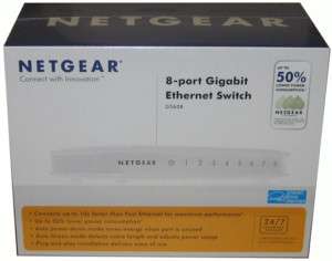 NETGEAR ProSafe GS608 8 Port Gigabit Ethernet Switch  