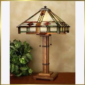 Tiffany Table Lamp, QZTF6436MO, 2 lights, Antique Bronze, 16 wide X 