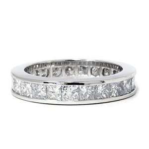 Pompeii3 Inc. Palladium 3.00CT New Princess Cut Diamond Eternity Ring 