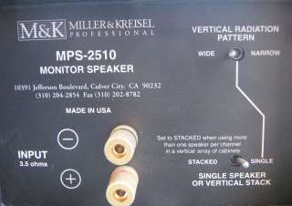 MILLER&KREISEL M&K PRO MONITOR SPEAKER MPS 2510 MPS2510  