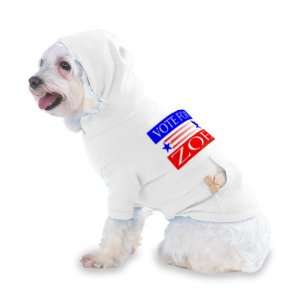 : VOTE FOR ZOE Hooded (Hoody) T Shirt with pocket for your Dog or Cat 