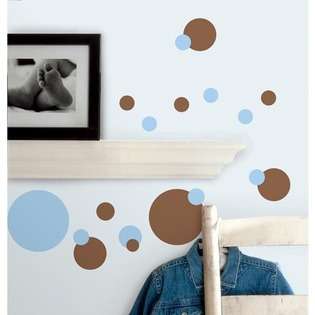 Roommates Just Dots Blue & Brown Wall Stickers 