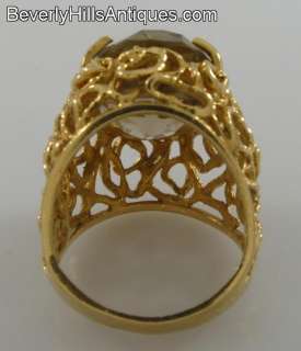 Beautiful Designer 14k Gold Smoky Quartz Ring  