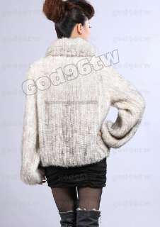 100% Real Genuine Knitted Mink Fur Coat Jacket Outwear Garment Vintage 