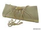 You are viewing a Beige Satin Clutch Shoulder with Rhinestones 