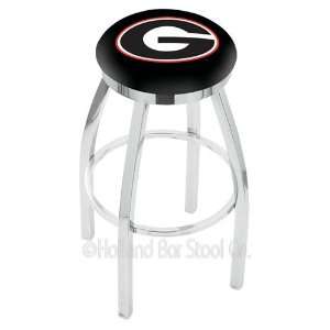 Georgia Bulldogs G Logo Chrome Swivel Bar Stool Base with Flat Accent 