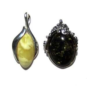 Butterscotch Amber Magical Stone Collection With Green Amber Pendant 