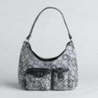 Treviso Womens Diamond Print Hobo Style Handbag