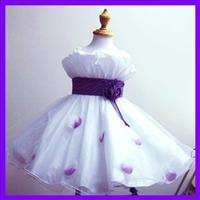   White Christmas Communion Party Flower Girls Dress AGE 5 6T  