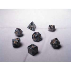  Dwarven Stones Snow Obsidian 12mm 7 Piece Dice Set: Toys 