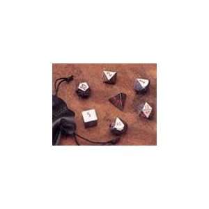  Genuine Hematite 14mm Dwarven Stone Dice Set: Toys & Games