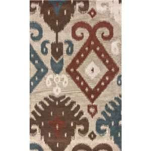  : Hand Tufted Wool Carpet Area Rug 5x8 Tribal Ikat: Furniture & Decor