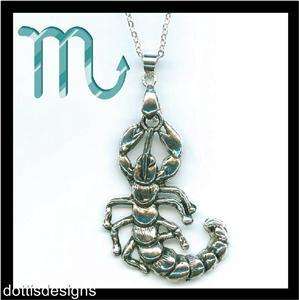 SILVER PLATED SCORPION SCORPIO NECKLACE WITH 18 CHAIN  