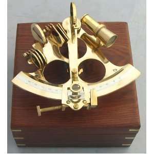 Brass Astrolabe w/ Wooden Box Nautical Sextent 