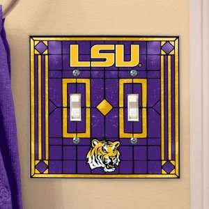   LSU Tigers NCAA Art Glass Double Switch Plate Cover: Sports & Outdoors