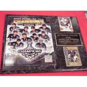  Penguins Stanley Cup Champions 2 Card Collector Plaque 