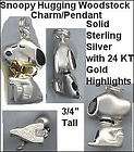 SNOOPY Hugging WOODSTOCK Solid 14KT GOLD Charm/Pendant  