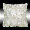 NEW GOLD 3D RAISED RIBBON ROSES THROW PILLOW CASES 16  