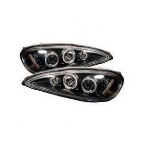  99 05 Pontiac Grand Am Projector Head Lights   Black Automotive