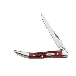 Case Small TX Toothpick Pocket Knife Worn Red Bone Long Clip Blade 