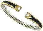 Speidel C Ring Twist O Flex Stainless Gold GP Ion Black Plating Watch 