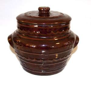 Vintage Western Stoneware Marcrest USA Covered Bean Pot  