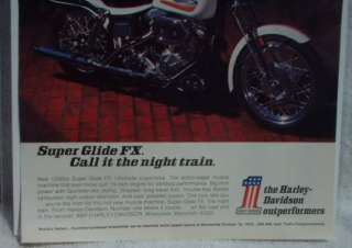 HARLEY DAVIDSON 1200CC SUPER GLIDE FX ORIGINAL 70s AD*  