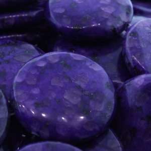  Dyed Kiwi Charoite  Coin Plain   35mm Diameter, Sold by 