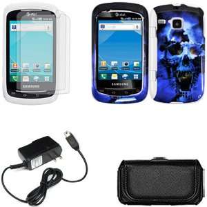 iFase Brand Samsung DoubleTime i857 Combo Blue Skull Protective Case 
