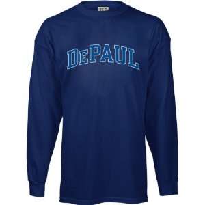  Depaul Blue Demons Perennial Long Sleeve T Shirt: Sports 