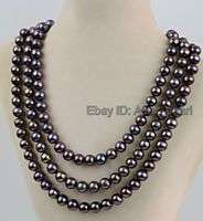 STRAND AAA 8 9MM Freshwater Plum Black Pearl Necklace  