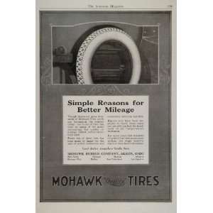  1920 Vintage Ad Mohawk Tires Rubber Company Akron 