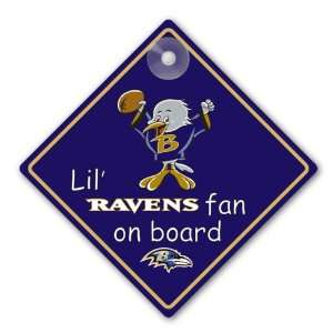  Baltimore Ravens NFL Lil Fan on Board Sign Sports 