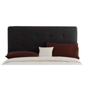  Double Button Tufted Headboard in Black Size: Twin 