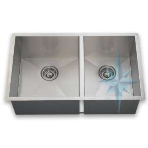 Polaris Sinks LO2233 Degree Offset Double Bowl Utility Sink  Stainless 