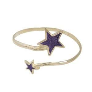    Silver Plated Star Armband with Purple Glitter   AB065 PU Jewelry