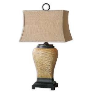   33.5 Melitta Lamps Pitted Ceramic Base Finished In Caramel Undertones
