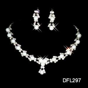 Wedding costume crystal Pearl earring Jewelry sets 297  