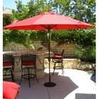 Lauren & Co. 9 Crank Patio Umbrella with Stand   Tilting   Cranberry 