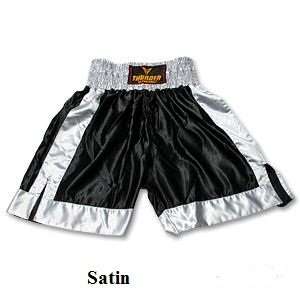  ProForce® Thunder Satin Boxing Trunks   Black/Grey   Size 