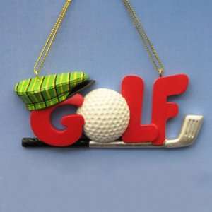 Club Pack of 12 Sports Golf Ball and Putter Themed Christmas Ornaments 