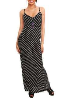  Black And White Striped Maxi Dress: Clothing