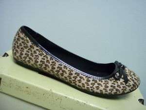 ARIZONA Womens Tan Brown Black Leopard Slip On Casual Shoes Flats 7 M 