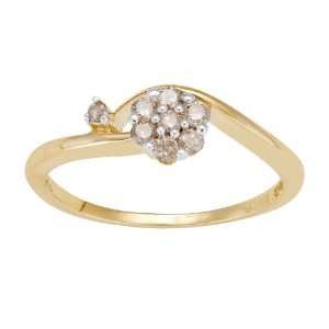    10K Yellow Gold 0.25cttw Diamond Fashion Promise Ring: Jewelry