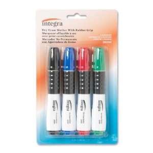   , Dry Erase, Chisel Point, Rubber Grip, BK,BE,RD,GN