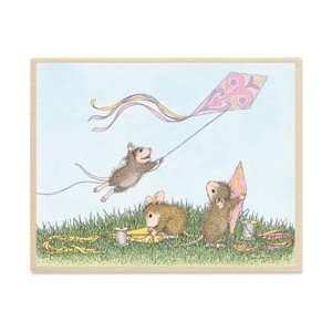  House Mouse Mounted Rubber Stamp 4.25X5.5   Up Up & Away 